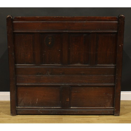 A 19th century oak box settle, of Staffordshire barons Bagot interest ...