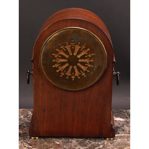 2254 - A Regency Revival mahogany mantel clock, 13cm circular enamel dial inscribed MAPLE & (CO) LTD, PARIS... 