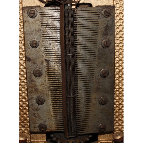 2236 - A 19th century coin operated penny-in-the-slot polyphon, the vertical movement playing 50cm discs, r... 