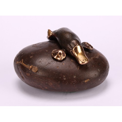 2153 - Tony Keen (Australian Goldsmith Society/Australian Acadamist), a dark patinated bronze Duckbilled Pl... 