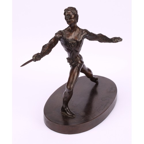 2151 - Tom Merrifield (1932-2021), a bronze figure, Romeo with Sword, numbered 23/95, 20cm high, certificat... 