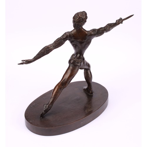 2151 - Tom Merrifield (1932-2021), a bronze figure, Romeo with Sword, numbered 23/95, 20cm high, certificat... 