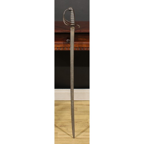 1504 - A Victorian 1821 pattern officer’s sword, by Wilkinson, 89.5cm single edge fullered blade etched wit... 