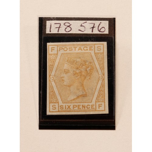 1232 - Stamps - QV 1873 6d pale buff PL.13 very fine and fresh, unused own gum, imprimatur of this rare 'ab... 