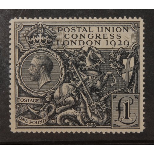 1212 - Stamps - GB GV 1929 P.U.C. £1 Black, SG: 738, VLMM