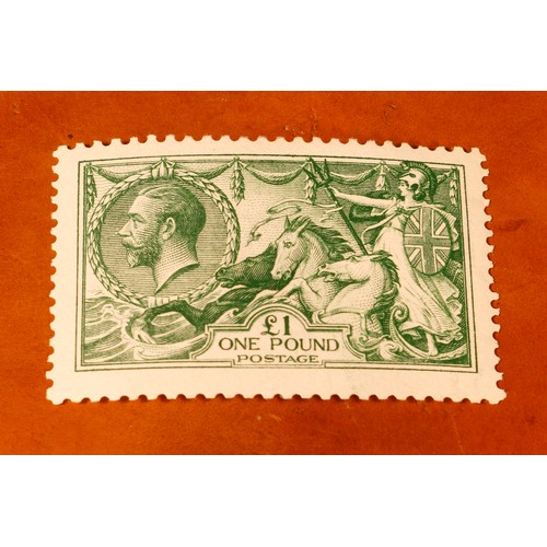 1211 - Stamps - GB GV 1913 £1 Green Seahorse, SG: 403, unmounted mint, cat £3,750