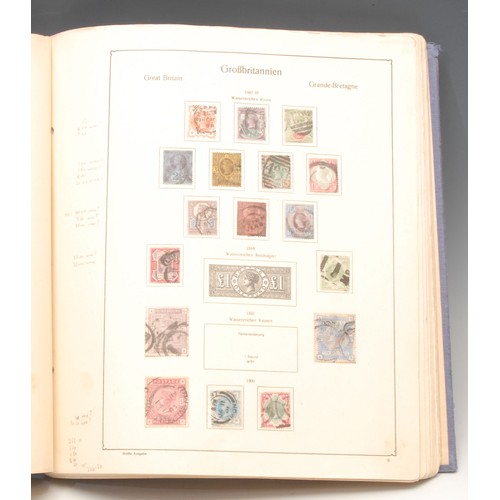 1228 - Stamps - QV - QEII illustrated album, 1880's - 1953, QV - EVII both to 10/- GV sets, GVI sets, etc