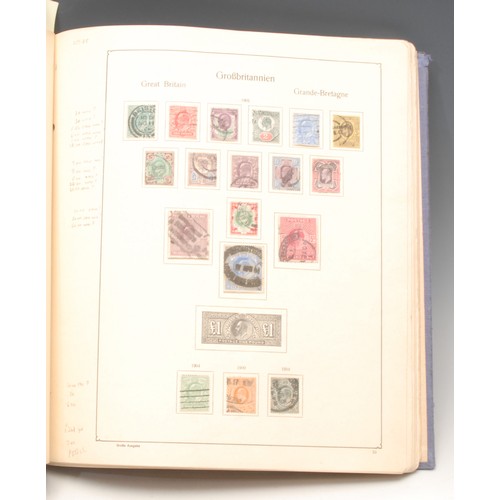 1228 - Stamps - QV - QEII illustrated album, 1880's - 1953, QV - EVII both to 10/- GV sets, GVI sets, etc