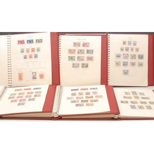 1222 - Stamps - GVI Stanley Gibbons British Commonwealth issues 1936 - 1952 housed in six red binders with ... 