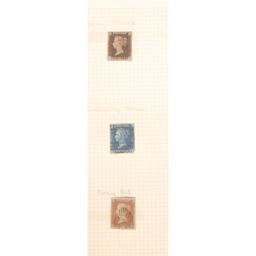 1219 - Stamps - GB small album 1840 - 1970, QV 1d black, four margins, various S/printed, etc, strip of six... 