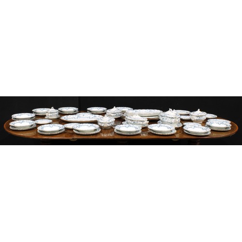 106 - A 19th century Staffordshire Leighton Kew pattern dinner service, comprising soup tureen and stand, ... 