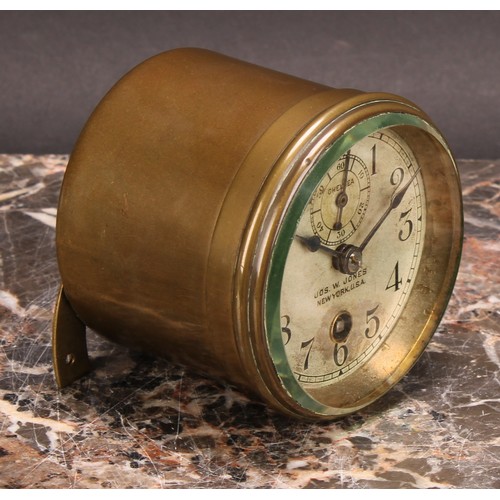 2516 - Automobilia - an early 20th century brass cased car dashboard timepiece, 6.5cm circular clock dial i... 