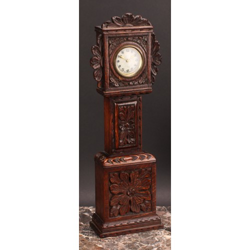 2475 - An early 20th century mahogany and marquetry miniature longcase clock, inlaid in the Secessionist ta... 