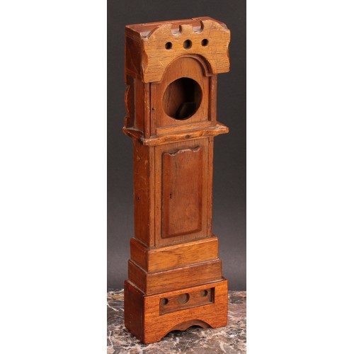 2475 - An early 20th century mahogany and marquetry miniature longcase clock, inlaid in the Secessionist ta... 