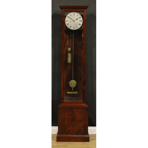 2499 - An early 20th century regulator hall timepiece, 25cm silvered clock dial inscribed Maple & Co Ltd Lo... 