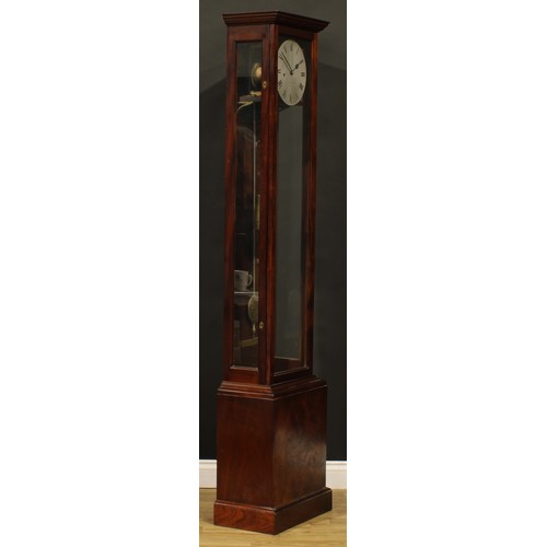 2499 - An early 20th century regulator hall timepiece, 25cm silvered clock dial inscribed Maple & Co Ltd Lo... 