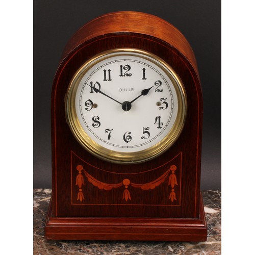 2459 - An early 20th century Bulle electric mantel timepiece, 11cm clock dial inscribed with Arabic numeral... 