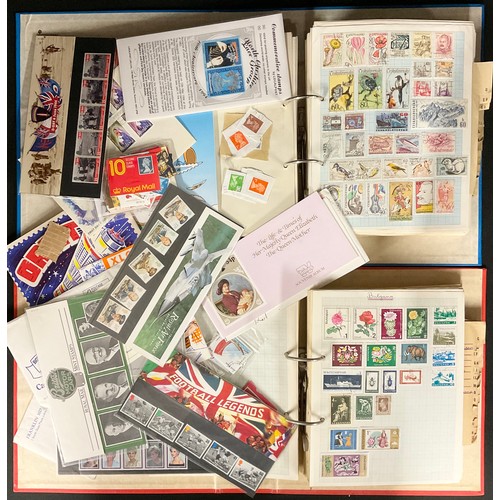 196 - Stamps - box of material including two large All World folders, loose and GB packs, 1st and 2nd clas... 