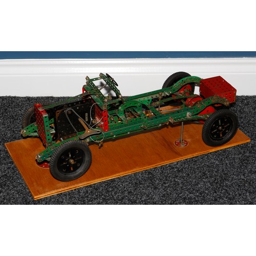 7066 - Model Engineering & Constructional Toys - a Meccano model of an open car chassis, the model construc... 