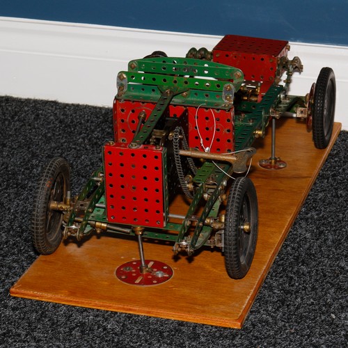 7066 - Model Engineering & Constructional Toys - a Meccano model of an open car chassis, the model construc... 