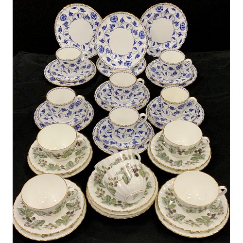 75 - A Spode ‘Colonical’ pattern tea set for six including; six tea cups and saucers, side plates; Royal ... 