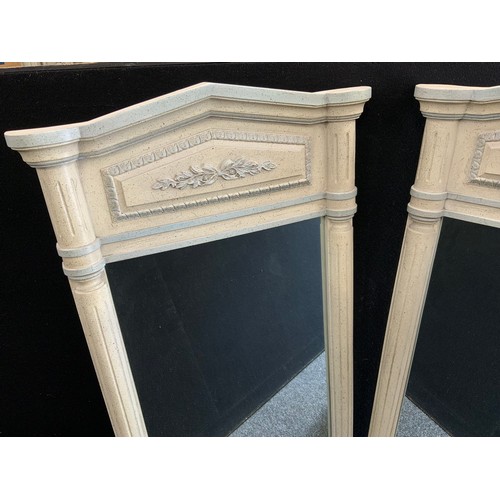 167 - A pair of Empire style wall mirrors, each measuring 122.5cm x 60.5cm;  a walnut occasional table by ... 