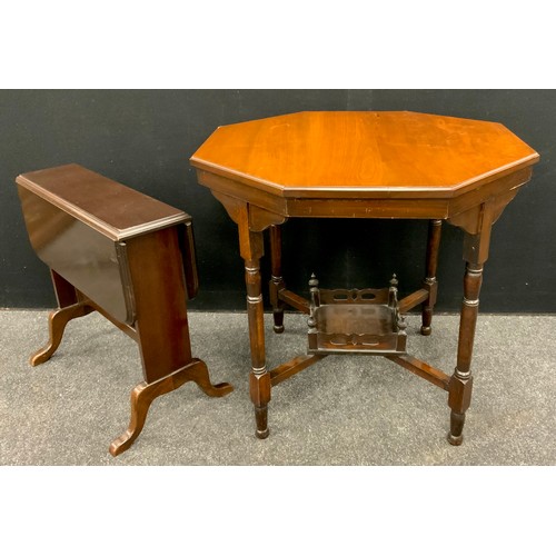 187 - A late Victorian walnut centre table, c1890; a mahogany Sutherland table (2)