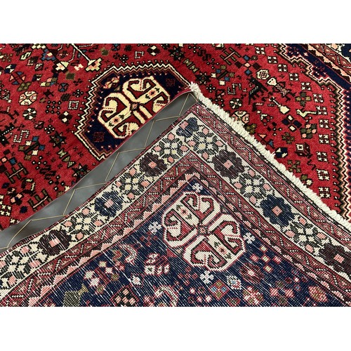 204 - A South-west Persian Abadeh rug / carpet, hand-knotted with octagonal- shaped medallion, within a fi... 