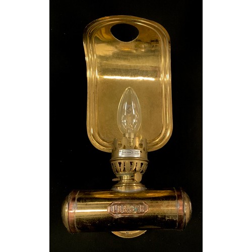 245 - A 'LB & SCR'(London, Brighton and South Coast Railway) brass wall lamp,c.1870, 30cm high