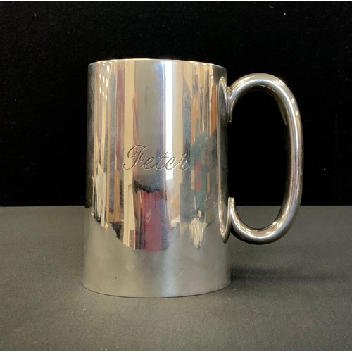 272 - A George V silver ale mug/cup, Blackmore & Fletcher Ltd, London, 1918, 9.27ozt