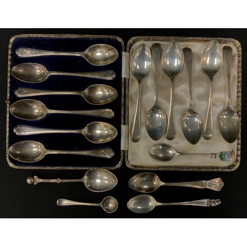 275 - A set of six Walker and Hall tea spoons, Sheffield, 1933; others