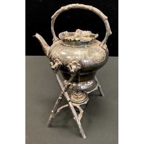 280 - A Victorian E.P.B.M spirit kettle, stand and burner, c.1870