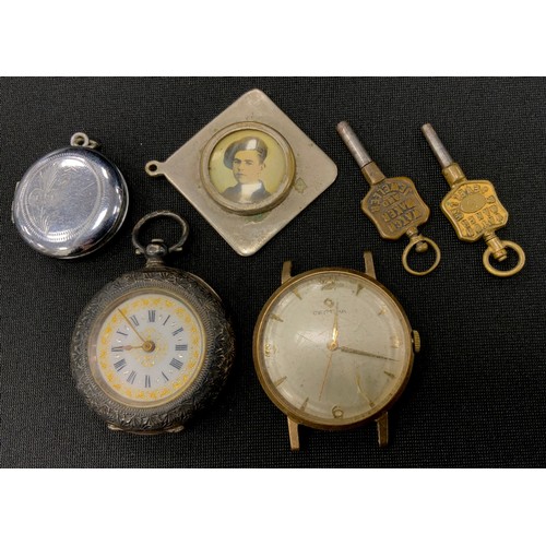 284 - Watches - a Certina 9ct gold cased watch head, silvered dial, Arabic numerals and arrow baton marker... 