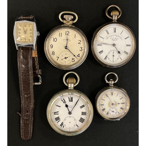 286 - Watches - An Edwardian Express English Lever silver cased open face pocket watch, Birmingham 1905, ;... 