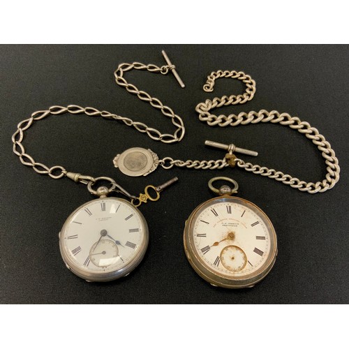 289 - A Victorian J W Benson London silver cased open face pocket watch, enamel dial, subsidiary seconds, ... 