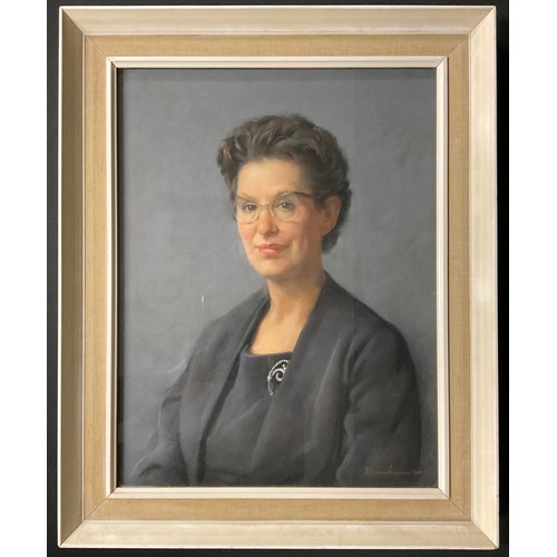 3068 - Sam Morse Brown (1903 - 2001)
A Portrait of Margaret Spencer (family friend)
signed, dated 1961, pas... 