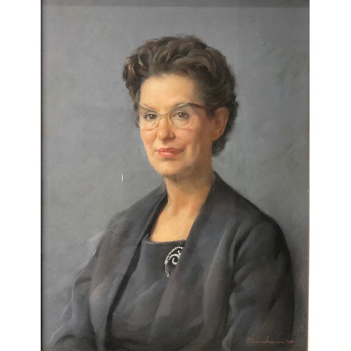 3068 - Sam Morse Brown (1903 - 2001)
A Portrait of Margaret Spencer (family friend)
signed, dated 1961, pas... 