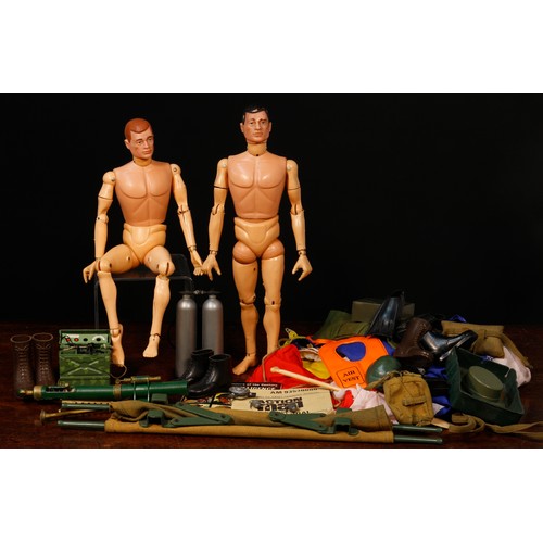 7157 - A late 1960's Palitoy Action Man figure, hard painted head with black hair and blue eyes, flesh pain... 