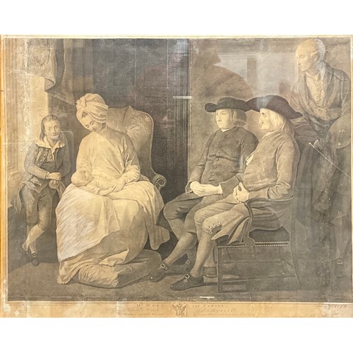 514 - George Sigmund and Johann Gottlieb, by, John Boydell, after, Mr West and Family, engraving, 54cm x 6... 