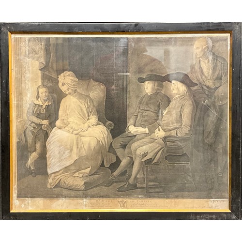 514 - George Sigmund and Johann Gottlieb, by, John Boydell, after, Mr West and Family, engraving, 54cm x 6... 