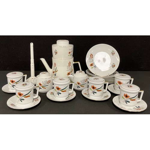 460 - A German coffee set for six, Neurer Bavaria, comprising 