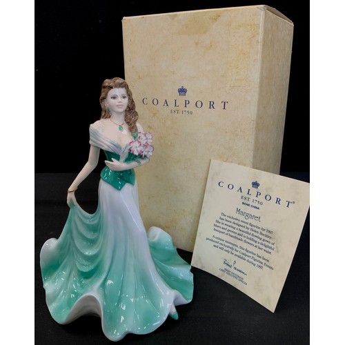 37 - Ceramics - Ladies Of Fashion, Coalport figure 'Margaret', 22cm high; Peter Rabbit Nursery Set by Wed... 