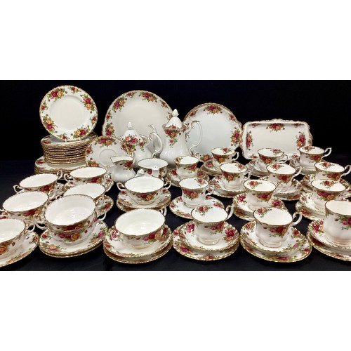 83 - Royal Albert ‘Old Country roses’ tea service for twelve including; tea pot, coffee pot,sugar bowl, m... 