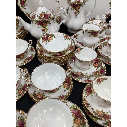 83 - Royal Albert ‘Old Country roses’ tea service for twelve including; tea pot, coffee pot,sugar bowl, m... 