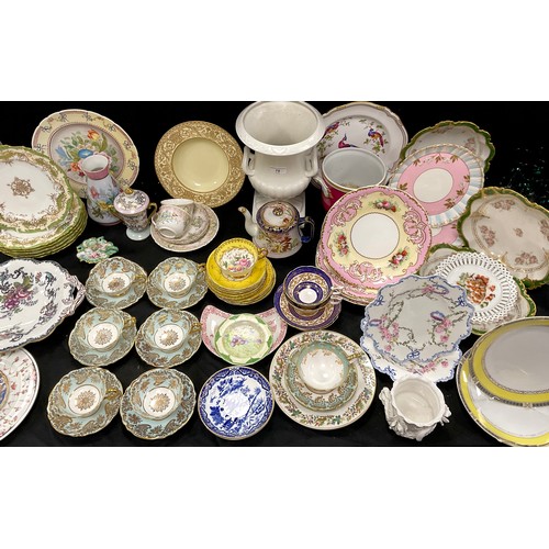 79 - 19th century/20th century ceramics including; a set of four Copeland Garrett pink and floral plates,... 