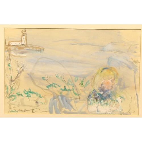 428 - Kinley (20th century)
Coastal Scene With Figure of a Girl,
signed, watercolour, 22cm x 34cm