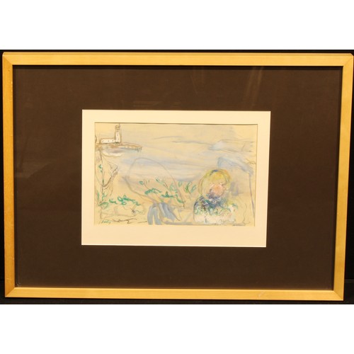 428 - Kinley (20th century)
Coastal Scene With Figure of a Girl,
signed, watercolour, 22cm x 34cm