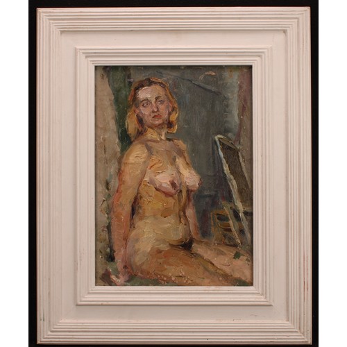 438 - Soviet School (20th century)
Portrait of a Female Nude,
oil on board, 36.5cm x 26cm