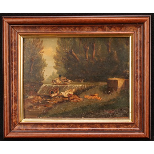 442 - Continental School (19th century)
Ducks and Ducklings,
indistinctly signed and dated 1878, oil on pa... 