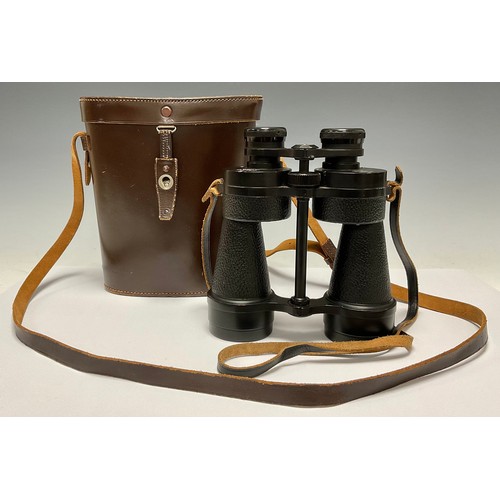 487 - A pair of Ross London Stepsun binoculars, 12x50, number 36242, brown leather case